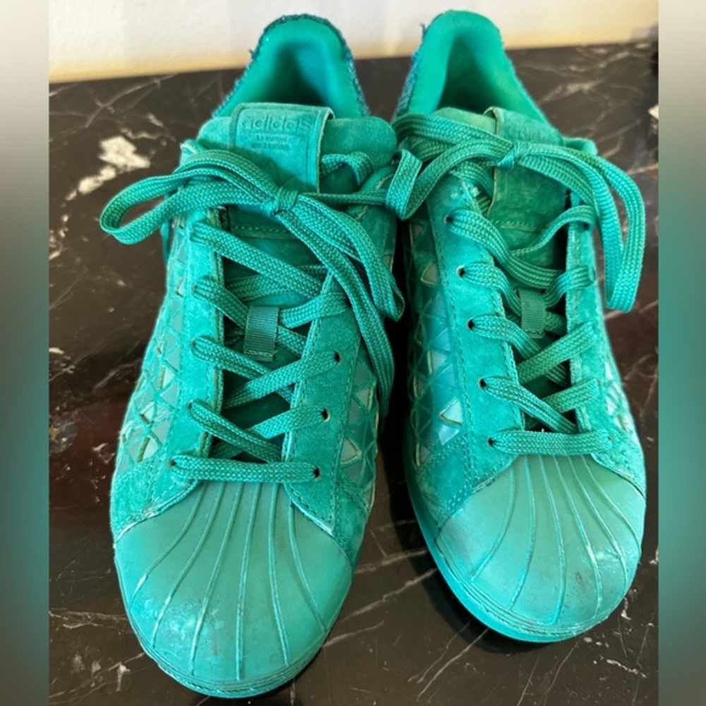 Adidas Superstar Xeno Mens Reflective Shoes Green AQ8180 size 6 1/2, w 8